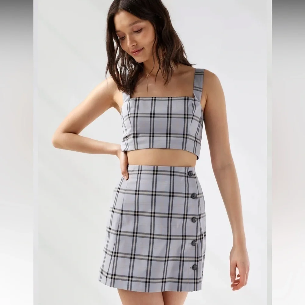 Aritzia Sunday Best Yuri Plaid Mini Skirt Sz 0 - Picture 1 of 11